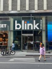 Blink Fitness, which has 11 locations in Manhattan–including the one pictured above, next to Bryant Park–has filed for Chapter 11 bankruptcy. The local operations will stay open while Blink seeks to come to terms with its creditors, the company said.