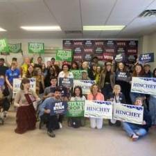 Local Democratic political leaders from Manhattan joined campaign workers in the northern suburbs before election day, campaigning for incumbent Pat Ryan in a race against Republican challenger Allison Esposito.