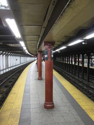 The 72nd St. station, where a 22 year-old man possibly jumped in front of a 2 train on Monday, July 10th. He was pronounced dead after being rushed to the hospital.