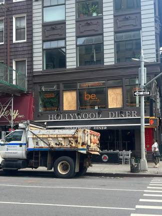 The aftermath, seen a day later, of a two-alarm fire at 574 6th Ave.