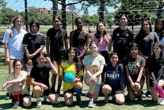 The City Parks Foundation will be hosting free soccer lessons this fall, on weekends until November 3, with an emphasis on teaching girls. Pictured above: previous participants.