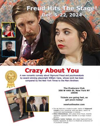 <i>”Crazy About You”</i> is a new comedic play by William Cane about Sigmund Freud and his unconscious.