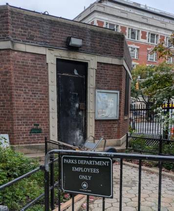 No pee for you! Unless you work for the Parks Department, then come on in. Stuyvesant Square Park, September 25, 2024.