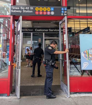 Cops at 42nd Street subway station