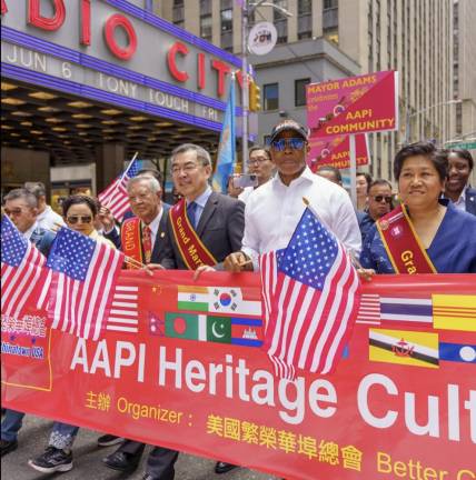 Mayor Adams, Grace Meng (right), Henry C. Lee (left) &amp; others