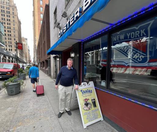 Bruce Caulfield was forced to move Tracks above ground to W. 31st when the MTA renovated the LIRR concourse in 2019. His original partners will continue to run a restuarant/bar at the above ground site under a new name. Photo: Ralph Spielman