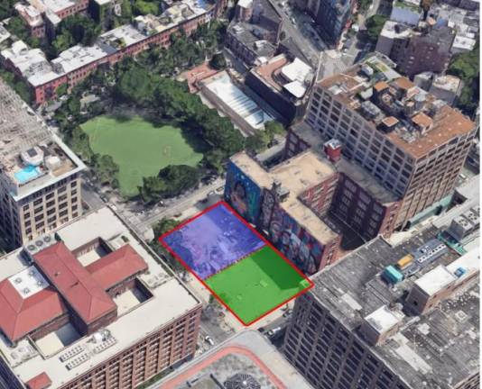 Council member Christopher Marte is proposing the 25,000 sq. ft lot at 388 Hudson St. (above) as an alternative for the affordable housing complex for seniors that the city wants to bulld where the Elizabeth St. Garden now sits.