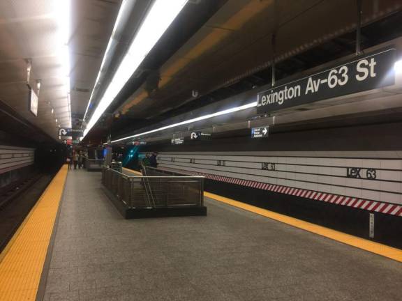 The 63rd St./Lexington Ave. subway station, where a 42 year-old man reportedly flung himself in front of a northbound Q train on Monday, July 10th. He was pronounced dead at the scene.