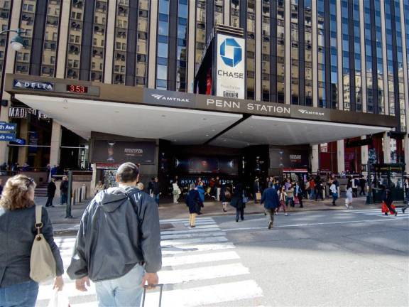 The newly renovated Seventh Avenue entrance to Penn Station.