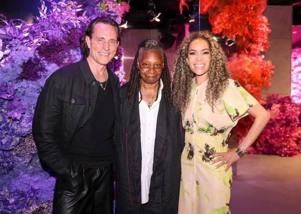 Jeff Leatham, Whoopi Goldberg, Sunny Hostin at Genesis House.