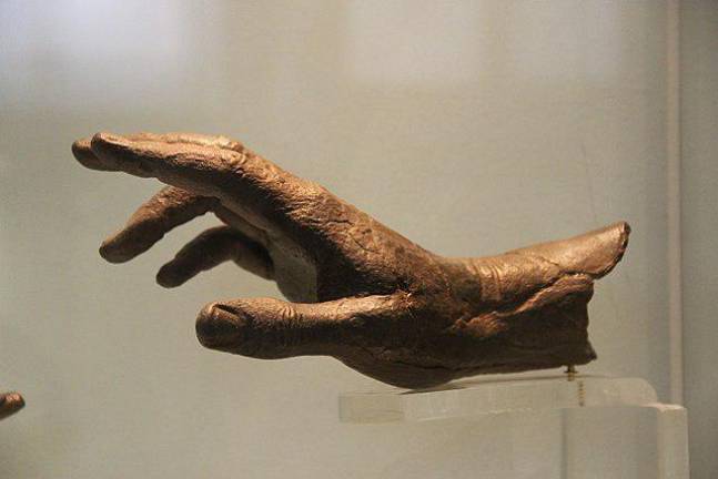 Ancient Greek Bronze Votive Statue Hand, National Archaeological Museum of Greece, Athens, Greece