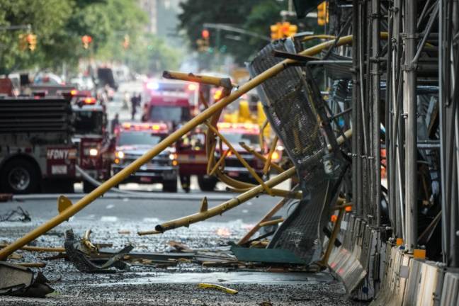 A construction crane doing work on 10th Avenue in Hell’s Kitchen collapsed on July 26.