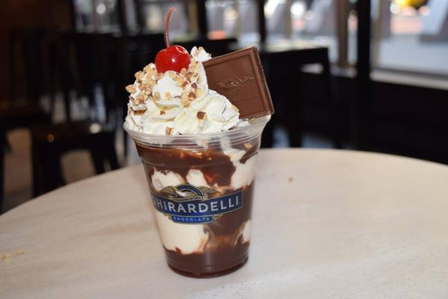 The World Famous Hot Fudge Sundae is a “fan favorite” item, according to Vice President of Ghirardelli Restaurant &amp; Retail and Digital Commerce Lacey Zane.