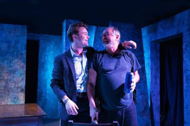 Patrick Keleher (left) plays the son and Ron Bottitta plays the father in the play <i>“Fatherland” </i>which opens at the City Center Theater Stage 2 on Sept. 18.