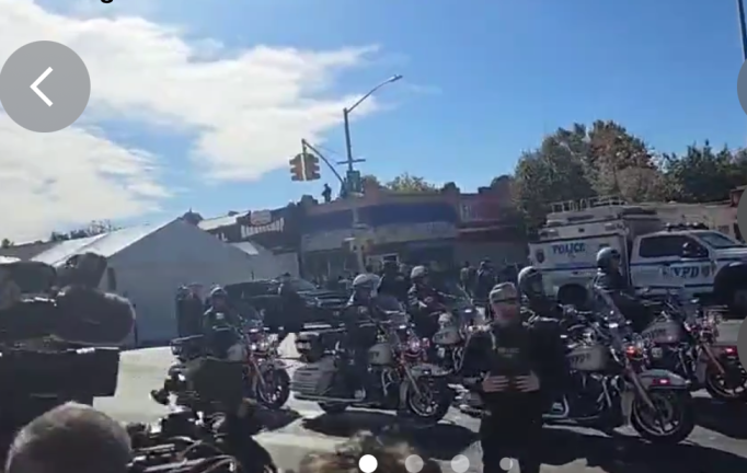 Police presence outside a barber shop in the Bronx that Donald Trump planned to visit on Oct. 17 in advance of the Al Smith Dinner he planned to attend in Manhattan later that evening. He’ll be at MSG on Oct. 27.