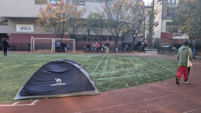 Camel Crown tent at Sara D. Roosevelt Park, October 30, 2024.