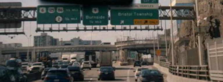 That exit called Bristol Township in the series is actually the ramp to the Palasades Parkway off the George Washington Bridge.