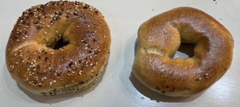 At Utopia Bagels newest location, one can sample 18 different types of bagels, first kettle boiled, then baked in a machine over seventy-years-old.