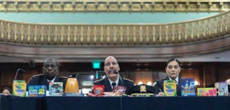 Sheriff Anthony Miranda (center) testifies at a City Council hearing on Sept. 17