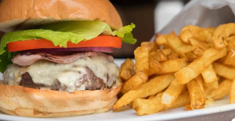 Good hearty portions such as fully loaded burger and fries at a reasonable price were standard at the Abbey.