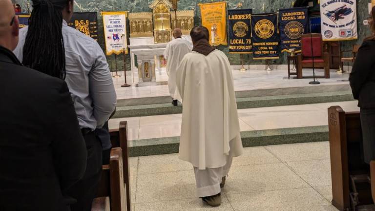 Inside the historic Church of St. Francis of Assisi. The church cornerstone on W. 31st was laid 180 years ago.